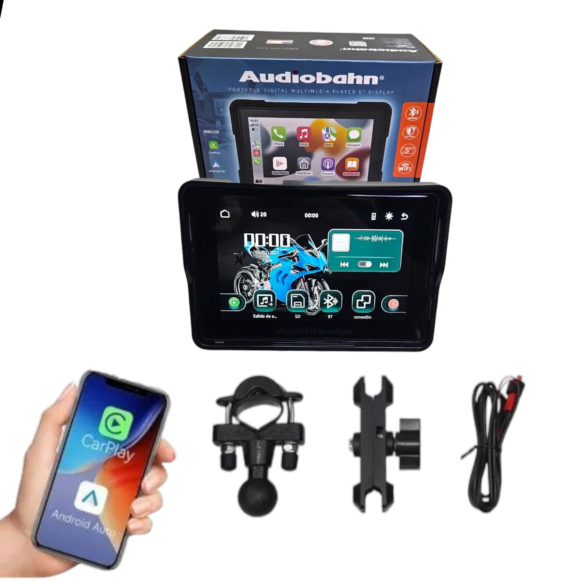 Pantalla Para Motogps Portatil Motoplay 5 In Contra Agua